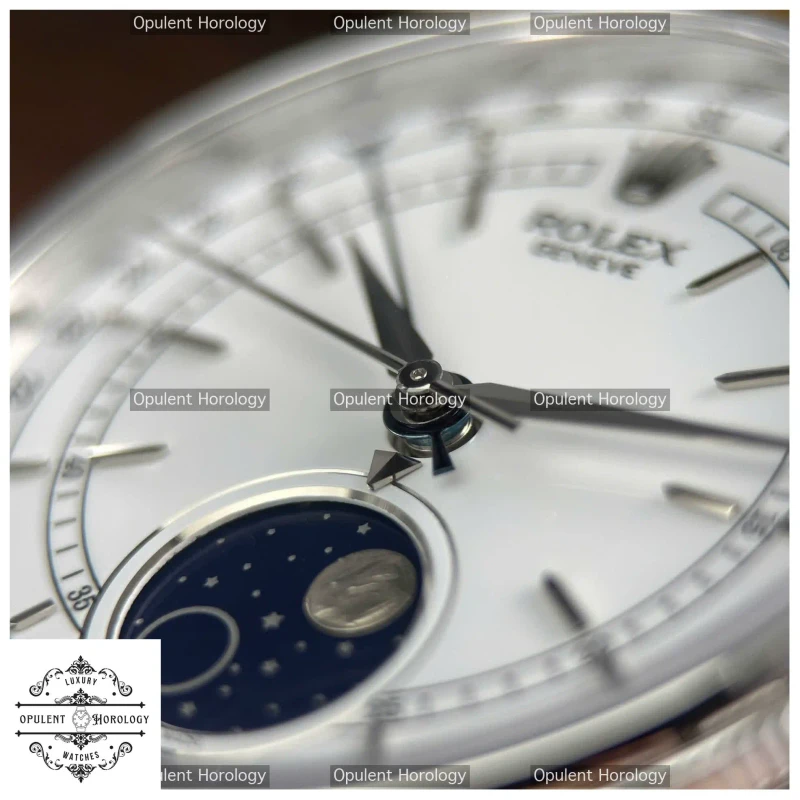 Rolex Cellini Moonphase 50535 Replica - 39 mm White Dial Dress Watch