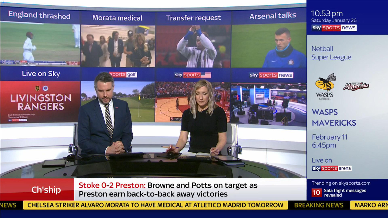 26 January - 22.00.00 - Sky Sports News At Ten. Round up of all 