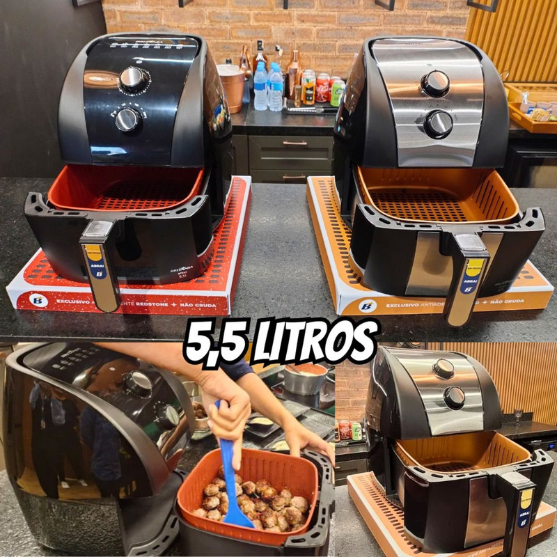 Fritadeira Air Fryer Britânia 5,5L 1500W Gold BFR51