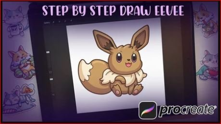 Step by Step How to Draw Eevee in Procreate!