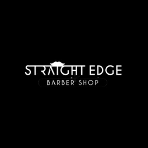 straight edge BARBER SHOP logo
