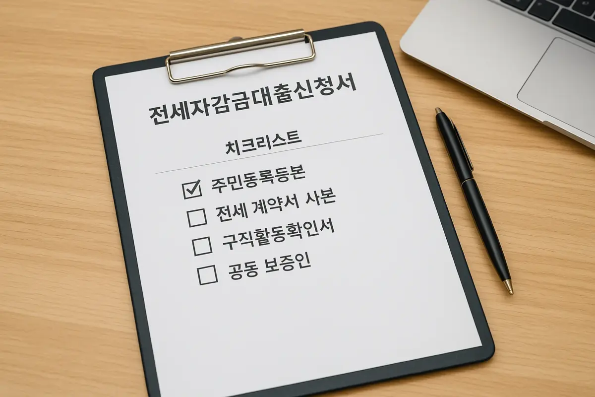 전세자금대출 신청 체크리스트 이미지