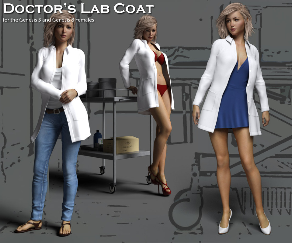 Doctor's Lab Coat for Gen 3 & Gen 8 Females Doctor's Lab Coat for Gen 3 & Gen 8 Females