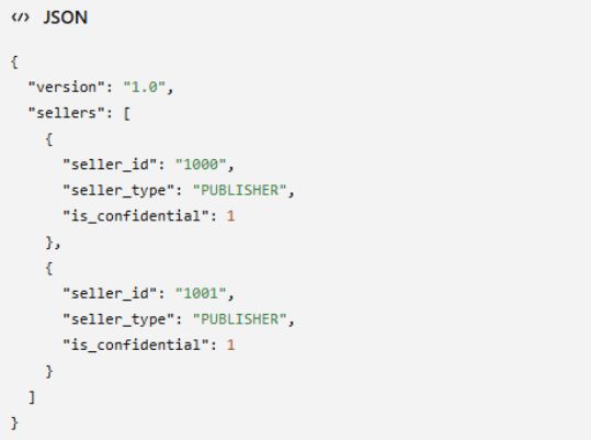 fichier sellers.json confidential