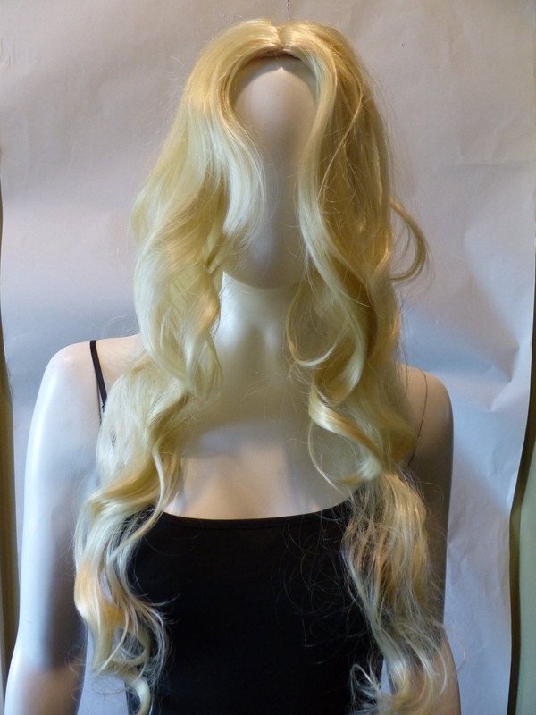 LONG BLOND 28" CURLED WAVY HAIR WIG SYNTHETIC