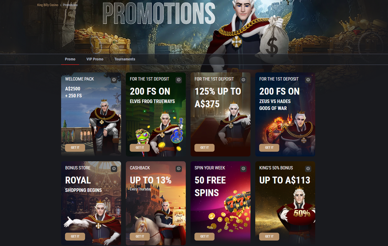 King Billy Casino Bonuses