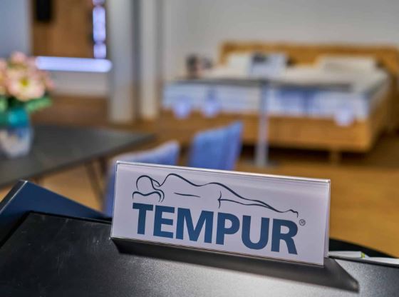 Eine Nahaufnahme des Tempur Materials.