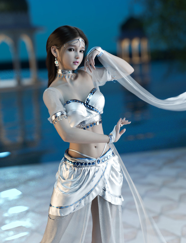 dForce MKTG Moonlight Dancer Outfit for Genesis 9, 8.1 and 8 Female