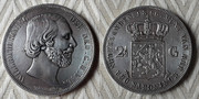 2 1/2 florines (gulden). Guillermo III. Países Bajos. 1866. 20190921-121938b