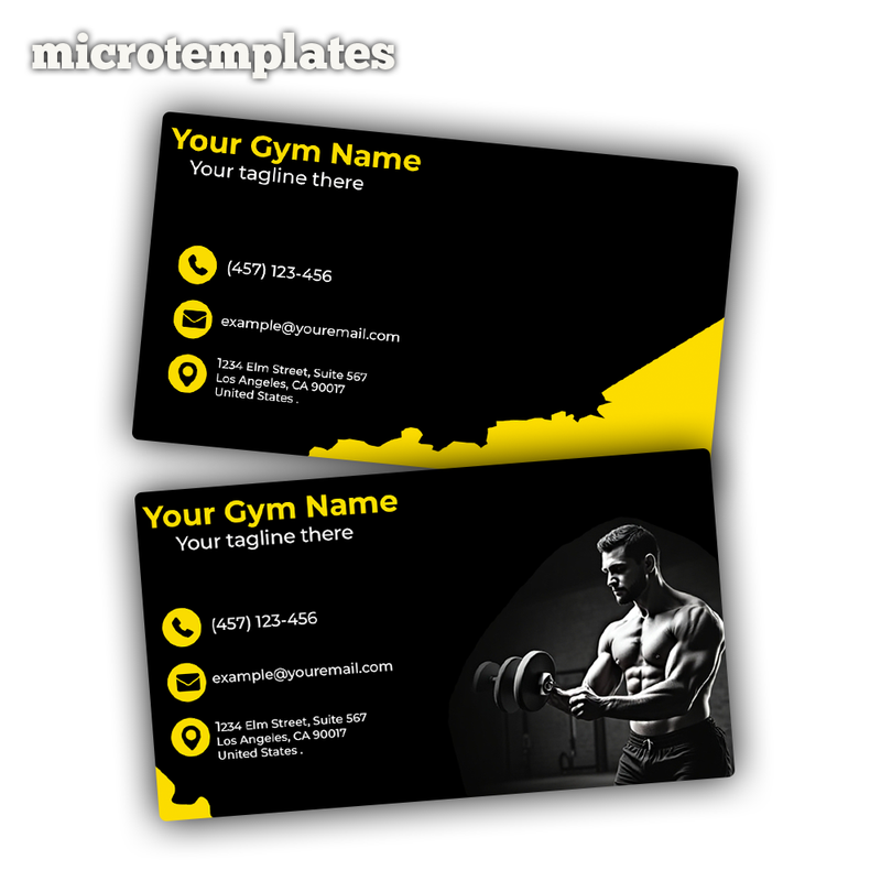 Professional Fitness Business Cards Design | Custom Gym Cards