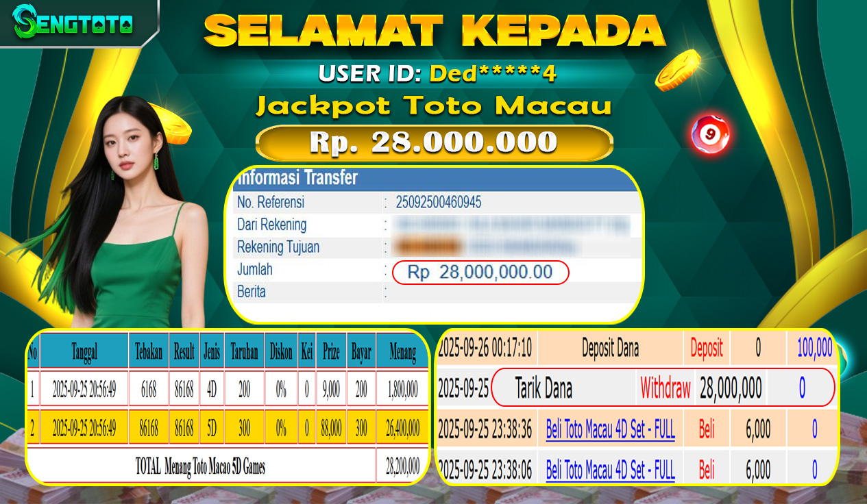 BUKTI PEMBAYARAN TOGEL TOTO MACAU
