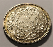 10 Francos - Túnez/Protectorado Francés, 1939/1358 H. IMG-20210228-124201