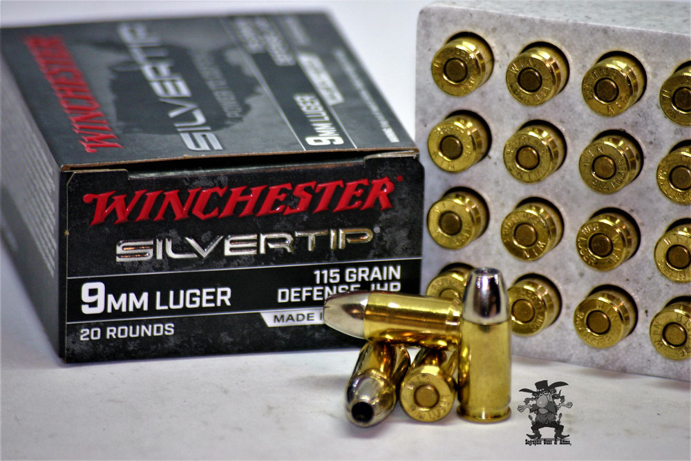 9MM JHP Winchester JHP SILVERTIP BULLET Hollow Point 115Gr HP 9 MM 20Rds Pistol Ammunition at