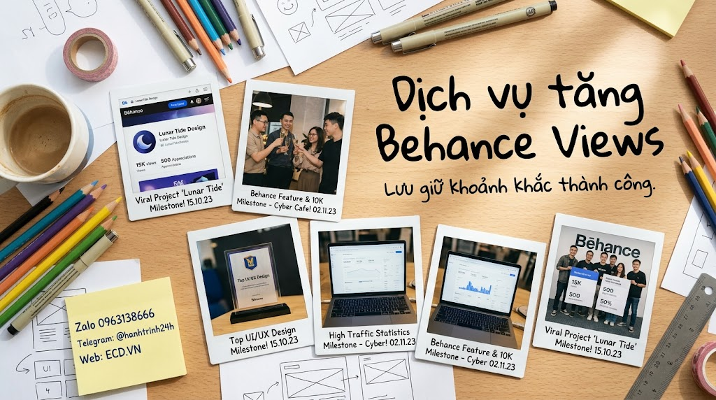 dịch vụ tăng behance views chất lượng tăng like