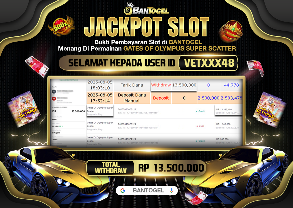 BUKTI JACKPOT LUNAS BANTOGEL