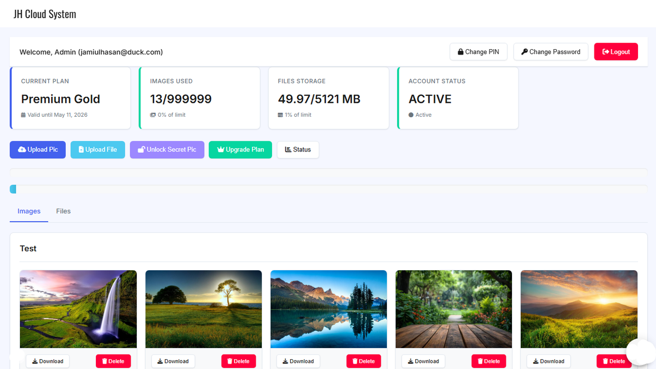 JH Cloud System Screenshot