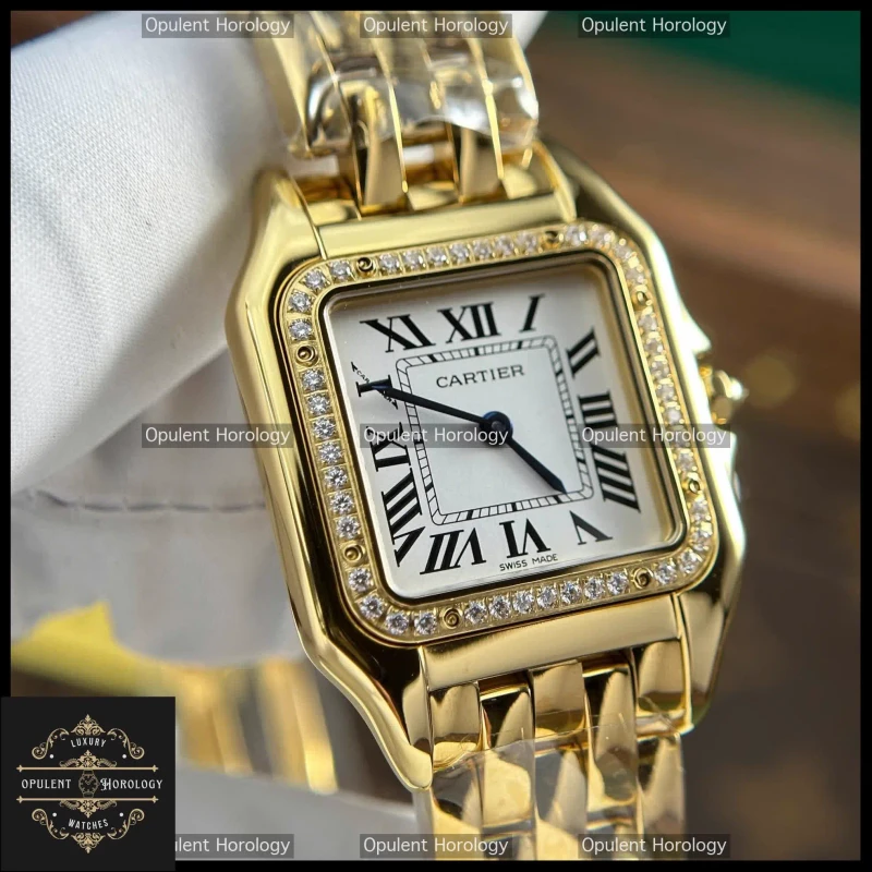 Cartier Panthère Replica Women's 27x36mm Gold Plated White Dial