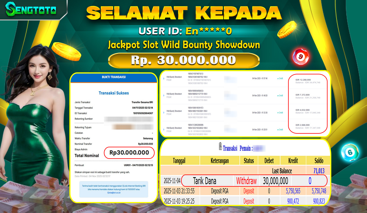 BUKTI PEMBAYARAN SLOT WILD BOUNTY SHOWDOWN
