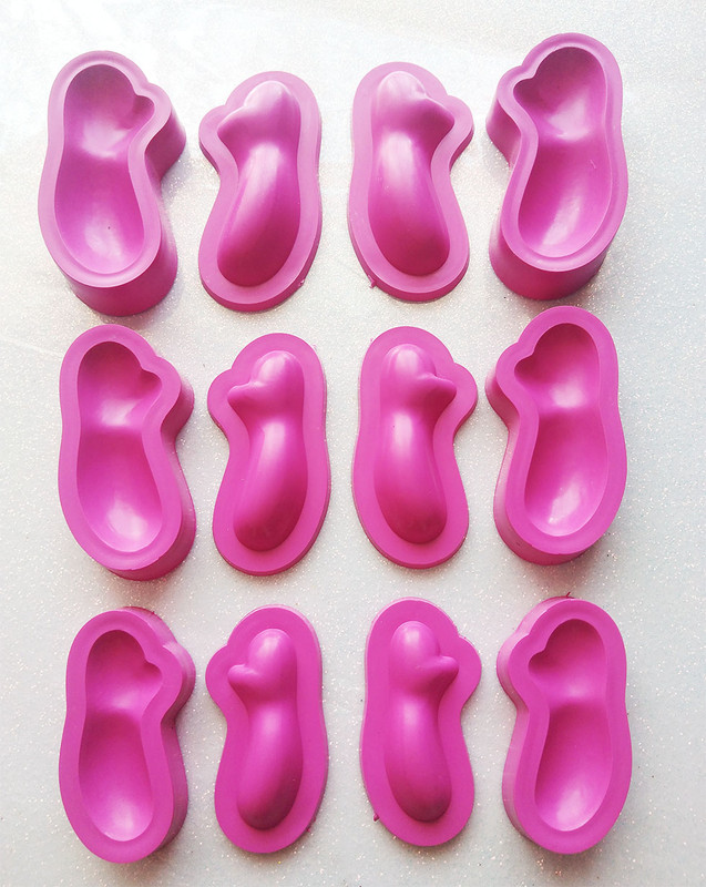 Molde para fomi brazos muñecos en goma eva inyector pastillaje velas