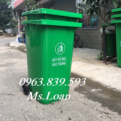 Thùng rác nhựa 240lit màu xanh lá giảm giá rẻ quận 8 - lh 0963 839 593 Ms.Loan Thung-rac-240lit-nhua-hdpe-thung-rac-nhua-cong-cong-re
