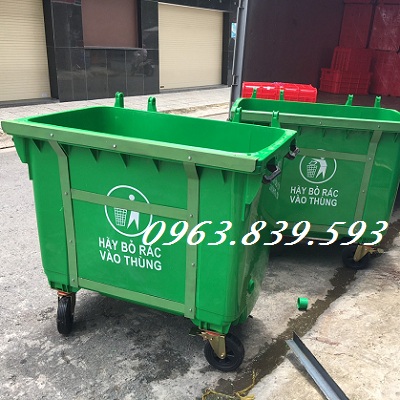 Xe đẩy rác khu đô thị dung tích 660lit, thùng rác nhựa hdpe / 0963 839 593 Ms.Loan Xe-day-rac-do-thi-660-L-1