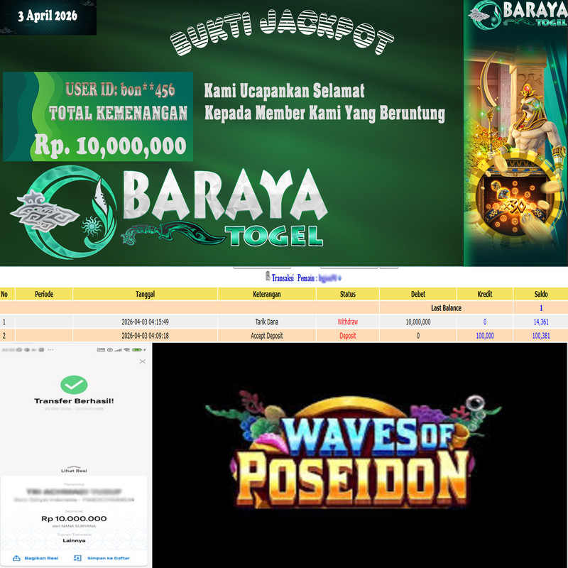 Rp. .10.000.000.- WD LUNAS DI BARAYATOGEL