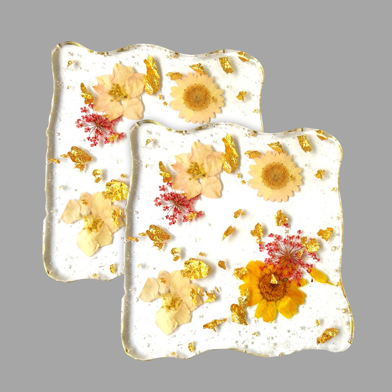 Resin Art with Square Coaster Moulds DIY Kit 