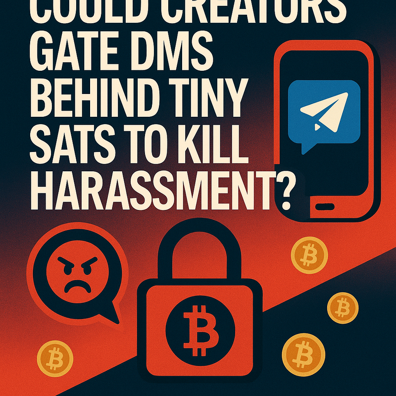 Could creators gate DMs behind tiny sats to kill harassment?