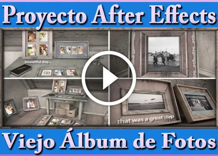 Plantilla After Effects Editable Viejo Álbum de Fotos