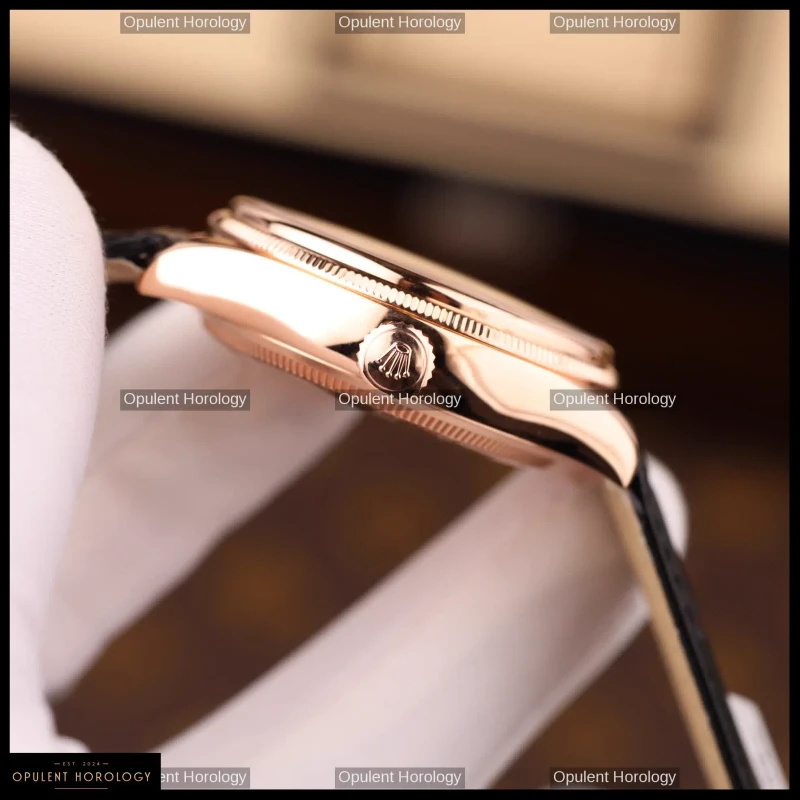 Rolex Cellini Dual Time 50525 Black Dial 18K Rose Gold Plated 39mm