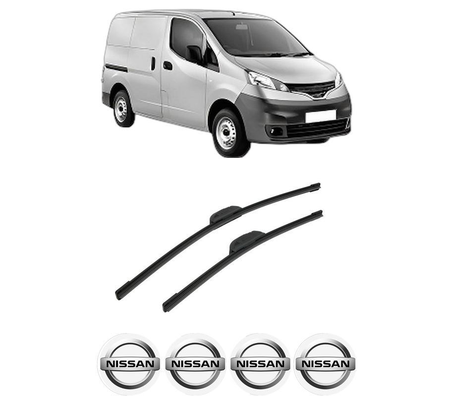 Set stergatoare auto NISSAN NV200 Van din 2010-2014, pentru parbriz auto, 2 bucati, Bosch Aerotwin Retrofit, din cauciuc siliconat rezistent, 4 Stickere Auto NISSAN
