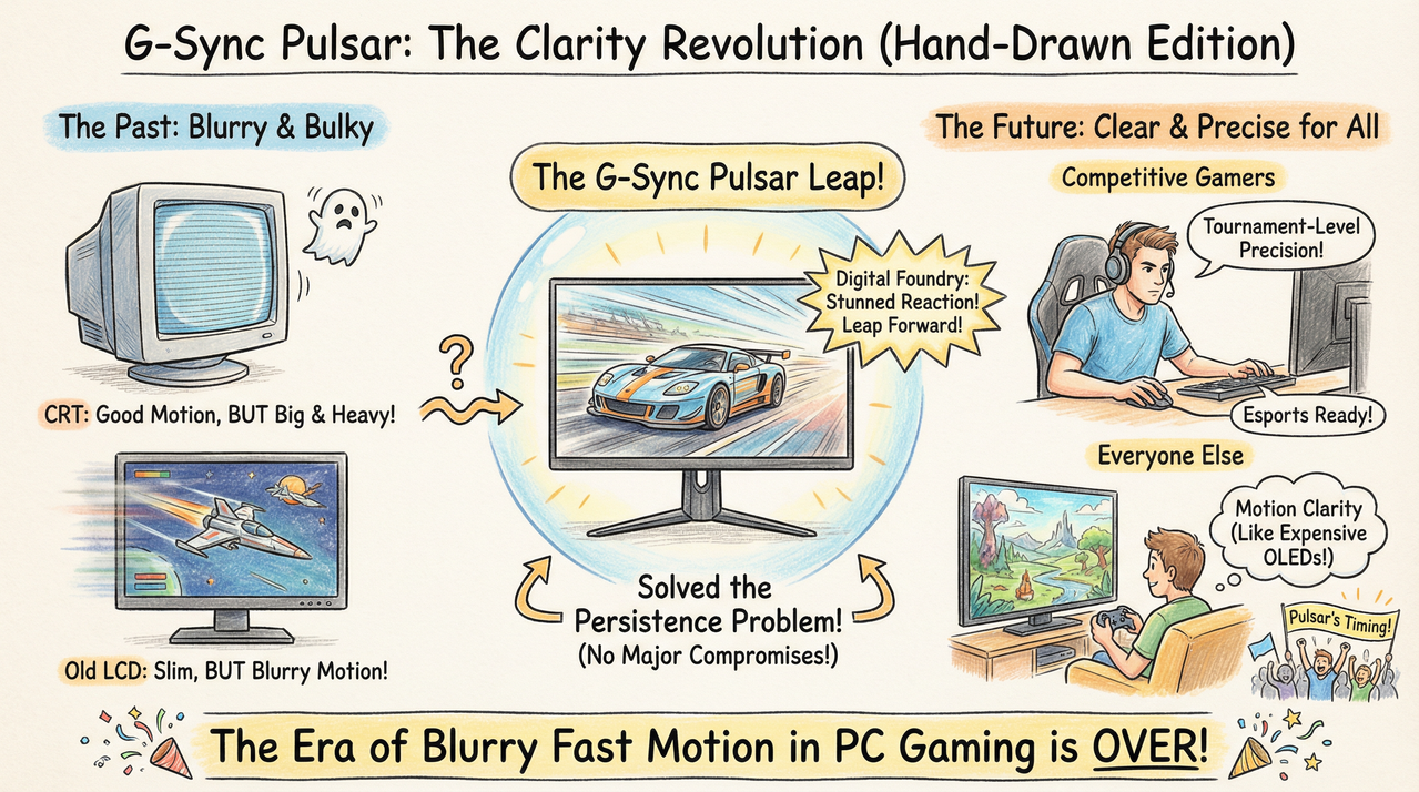 Gaming monitor displaying fast-paced FPS action with crystal clear motion