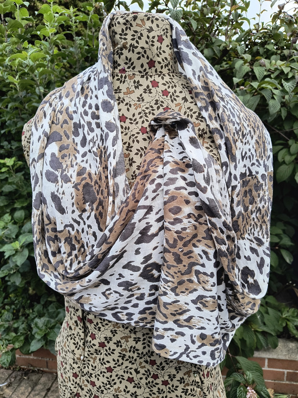 Brown Print Pashmina