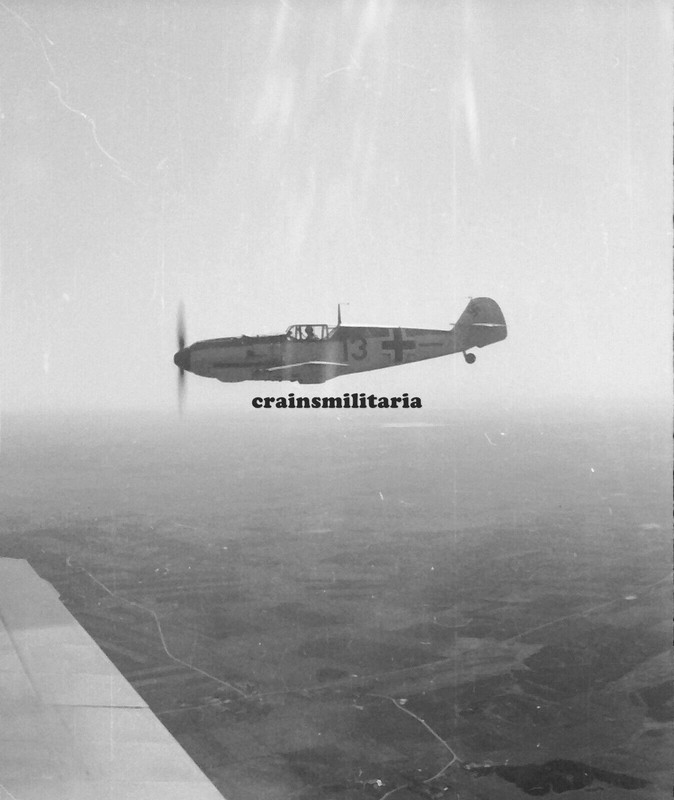 Orig. Negativ Foto Messerschmitt Bf 109 Flugzeug im Flug über Norwegen