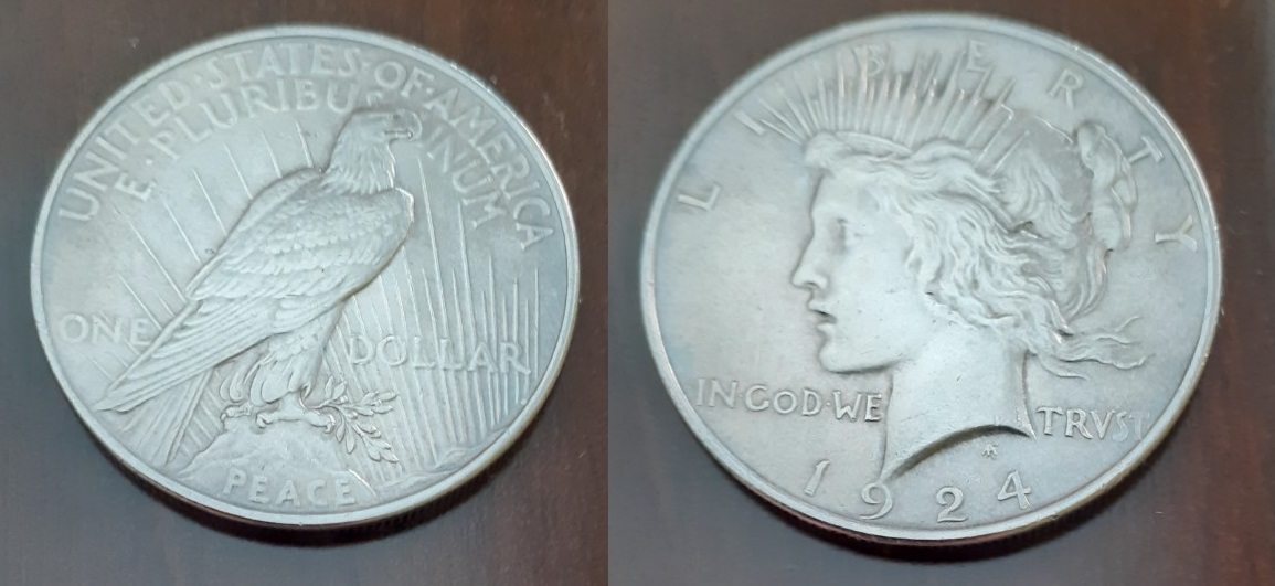 Peace Dollar, 1924, USA Thumbnail-20200705-154510