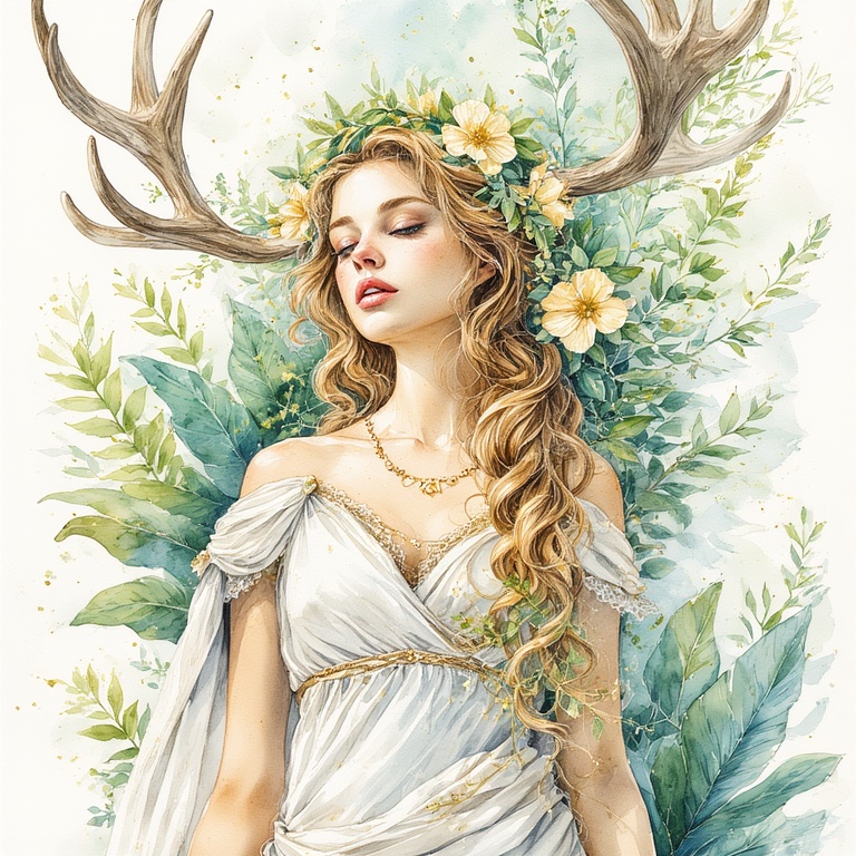 Goddess-Diana-with-a-Stag-wate-3