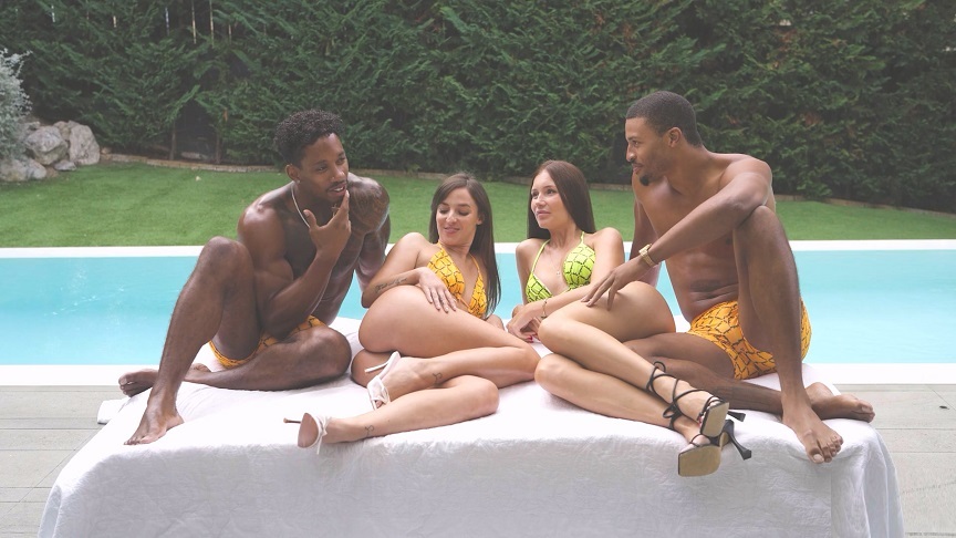 Amirah Adara And Mary Rock - First Interracial Couple Swap Poolside Foursome