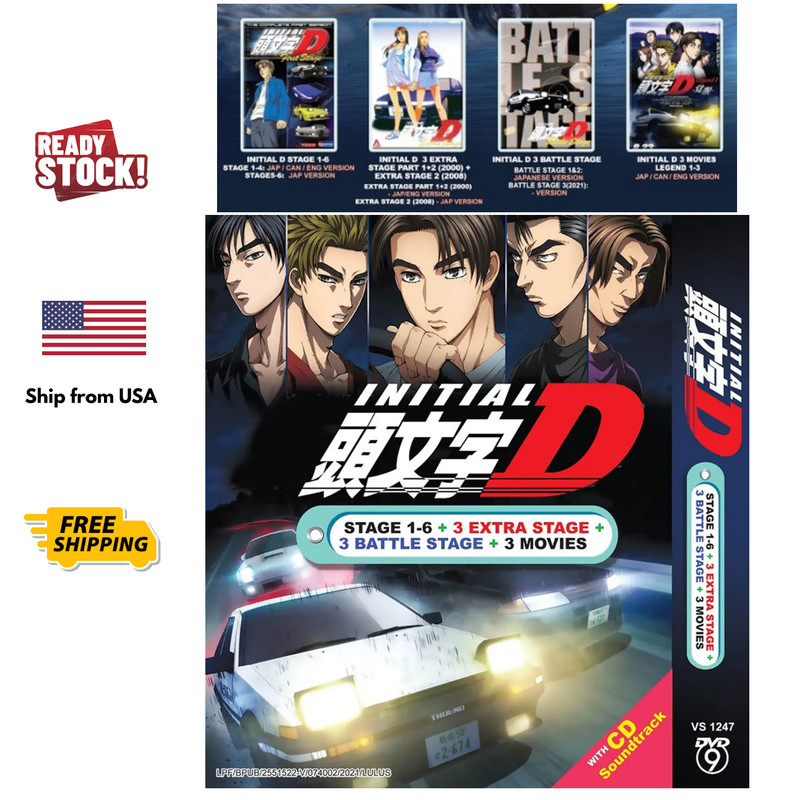 Initial D DVD Collection Movie Complete TV Series English Dub Sub