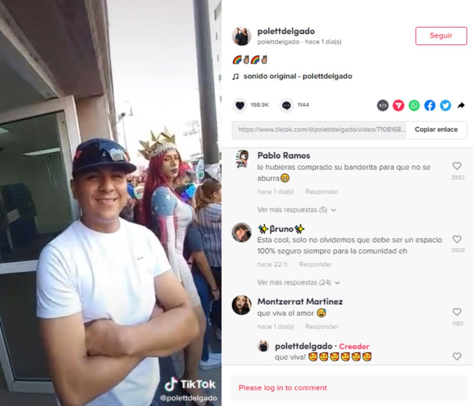 Mujer lleva a marcha gay a esposo homofóbico, “lo que te choca te checa”