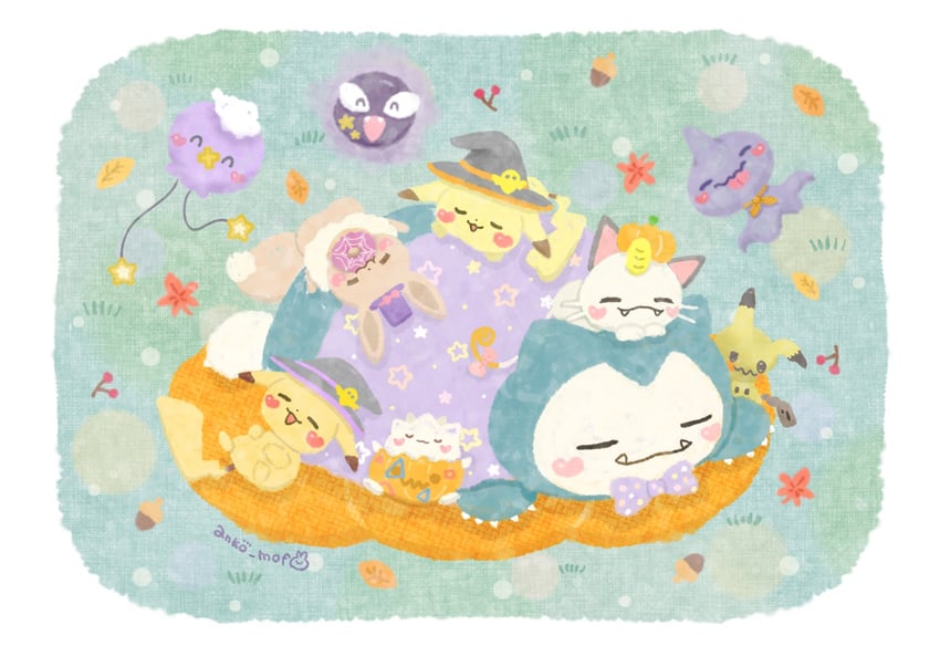 pikachu-eevee-mimikyu-meowth-snorlax-and