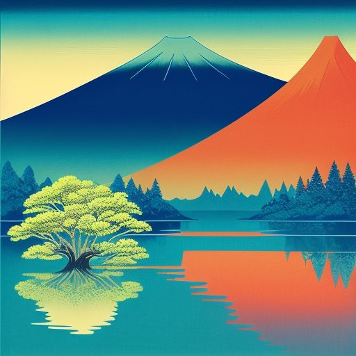 Painting-of-a-lake-with-trees-8