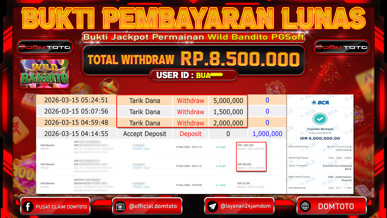 JACKPOT SLOT Wild Bandito PGSoft 15 MARET 2026