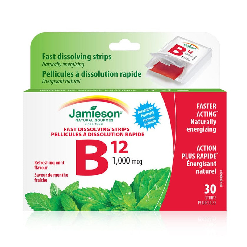 Jamieson B12 Fast Dissolving Strips Caps 30'S