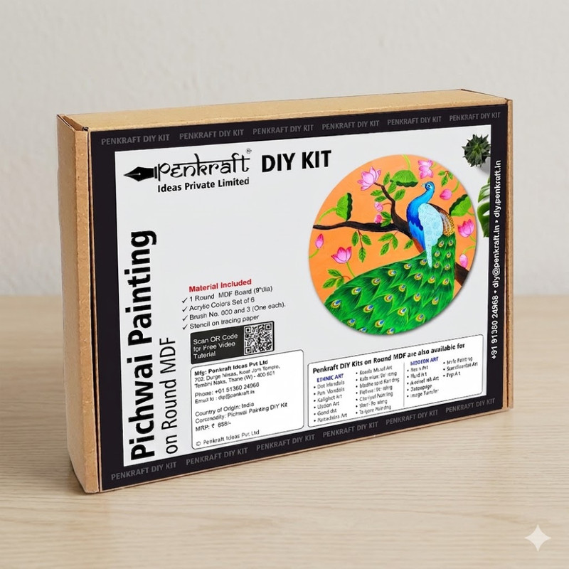 Pichwai Painting On Round MDF DIY Kit 