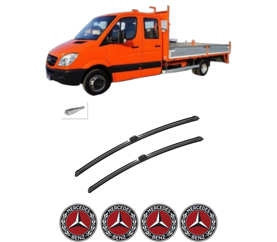 Set stergatoare auto MERCEDES-BENZ SPRINTER 3-t Platform/Chassis (B910, B907) din 2018-2021, pentru parbriz auto, 2 bucati, Bosch Aerotwin, din cauciuc siliconat rezistent, 4 Stickere Auto MERCEDES-BENZ