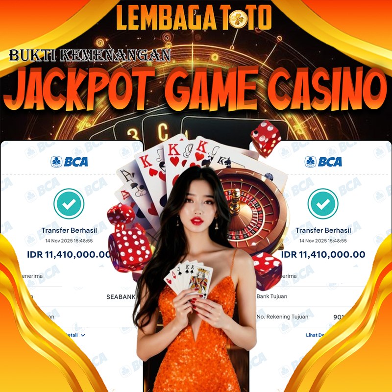 BUKTI JACKPOT 15 NOVEMBER LEMBAGATOTO GAME CASINO Rp.11.410.000,- LUNAS