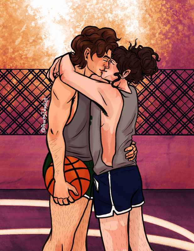 Image of Steve and Eddie kissing