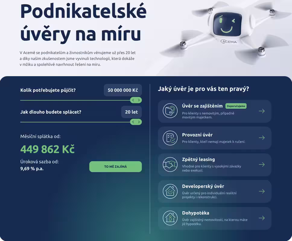 Žádost o půjčku ACEMA Credit - krok 1