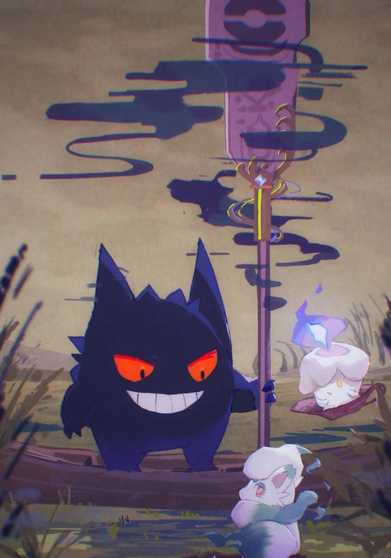 gengar-litwick-and-hisuian-zorua-pokemon