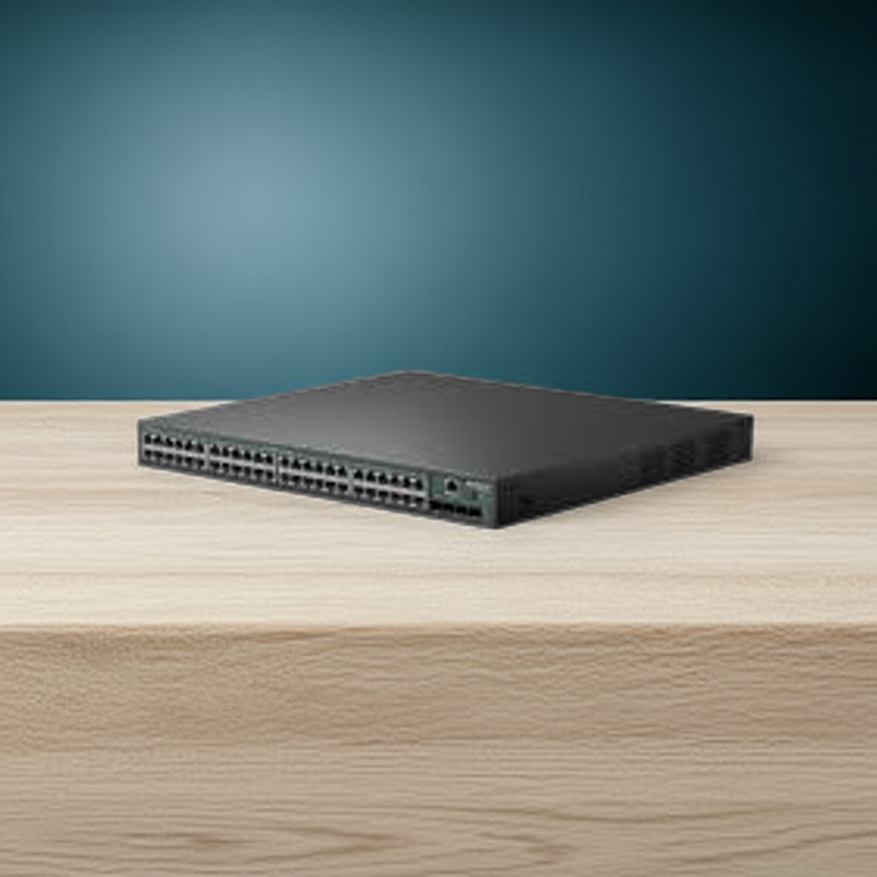 Vista traseira do Switch Intelbras S2352G-PB, mostrando os slots para fontes de alimentação modulares.
